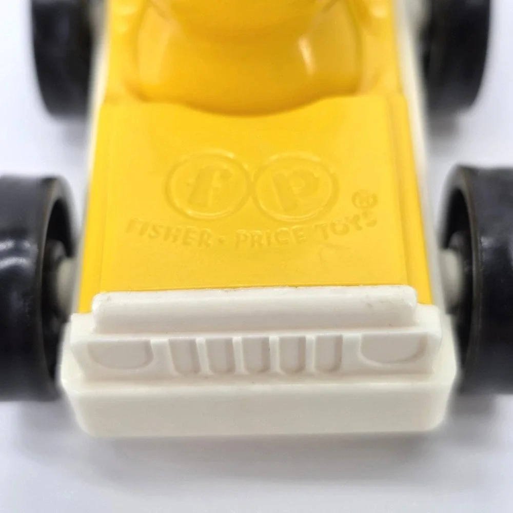 Vintage Fisher Price Little People‎ Gas Car Red Yellow Green Blue Stop Walk Sign